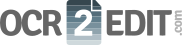 Ectract text from scanned douments Logo ocr2edit.com